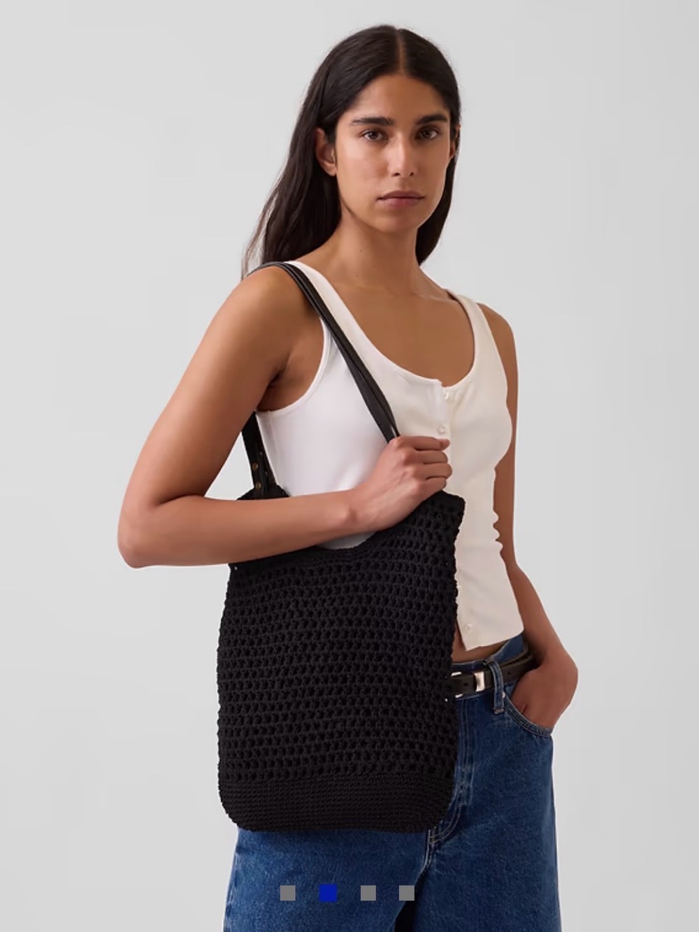 GAP Black Crochet Shoulder Bag